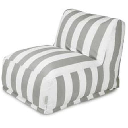 Majestic Home Majestic Home 85907238063 Vertical Stripe Gray Bean Bag Lounger Chair - 36 x 27 x 24 in. 85907238063